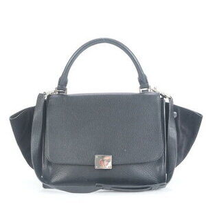 Celine Trapeze leather shoulder bag tote handbag black ECE